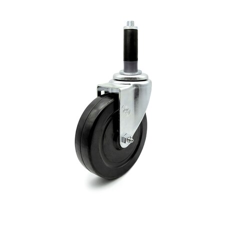 5 Inch Hard Rubber Wheel Swivel 7/8 Inch Expanding Stem Caster